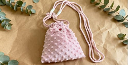 Sugar Glider Bonding Pouch Portable Drawstring Pouch Soft Sleeping Bag with Pink Braided Ribbon Small Animal Carrier (Pink) - color: pink
