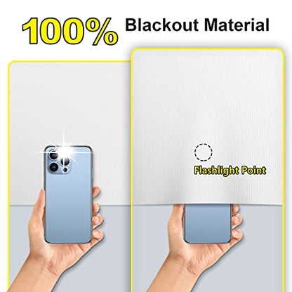 FADOTY 100% Blackout Curtains 2 Pack, 57"x 118" Black Out Window Cover | Blackout Window Film Shades Blinds, Cuttable, No Drill, Sun Heat Light Blocker for Bedroom, Nursery, Media Room, RV, White - color: White, size: 57"W x 118"H (Pack of 2)