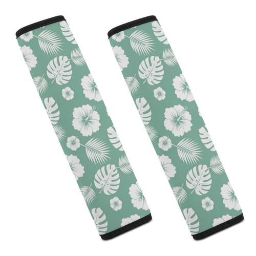 2 Piece Breathable Seat Belt Shoulder Pad for Elderly Support, All Vehicles, Hibiscus Surf Floral Hawaiian Hawaii Flower Shoulder Protector, Neck and Shoulder Support - color: Pattern 951