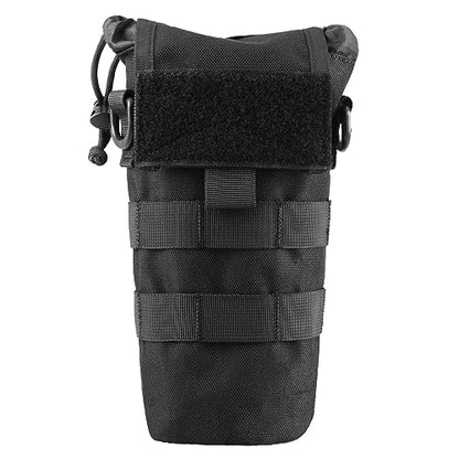 TRIWONDER Tactical MOLLE Water Bottle Pouch H2O Hydration Carrier, Military Bottle Holder Molle Drink Holder Travel Water Bottle Bag for Backpack Camping Outdoor - color: 02 Black