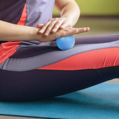 2-Pack Firm Lacrosse Massage Balls (Light Blue) | For Deep Tissue, Trigger Point & Myofascial Release Therapy, Relieve Muscle Knots - color: Light Blue