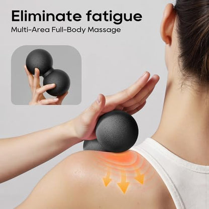 Peanut Massage Ball for Myofascial Release & Plantar Fasciitis Pain Relief | Hard lacrosse ball for deep tissue, yoga, acupoint pressure, trigger point and muscle relaxer therapy - color: Black-single Pack