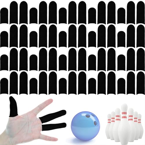 HALLEAST 60 Pieces Finger Sleeves for Bowling, Disposable Bowling Thumb Sleeves Anti-Sweat Breathable Protector Seamless Lightweight Anti-Skid Glove for Right Hand & Left Hand - size: Large