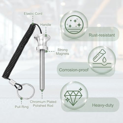 Weight Stack Pin, Weight Gym Pin Strength Training Equipment Replacement with Pull Rope for Commercial Home - color: Silver, size: 0.4 x 3.1 Inch