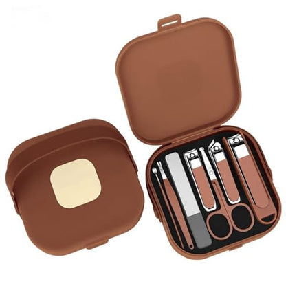7-in-1 Nail Care Kit - Stainless Steel Pedicure Set with Portable Carrying Case, Anti-Splash Nail Clippers & Grooming Accessories for Home & Travel