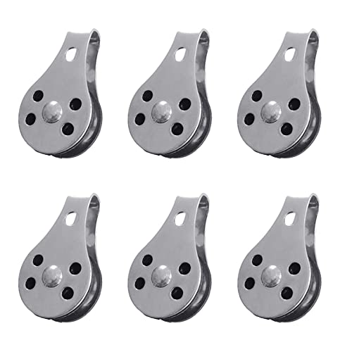 Stainless Steel Nylon Pulley Single Wheel Buckle Bearing Lifting Rope Pulley for Workout Bodybuilding Exercise Single Wheel Hoverboard Skateboard