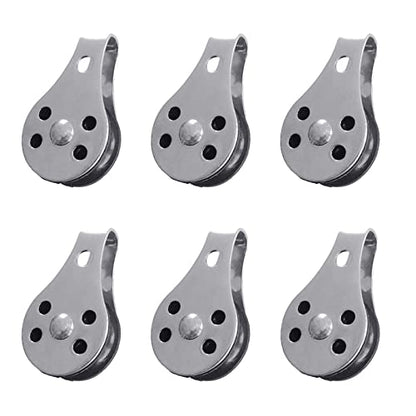 Stainless Steel Nylon Pulley Single Wheel Buckle Bearing Lifting Rope Pulley for Workout Bodybuilding Exercise Single Wheel Hoverboard Skateboard
