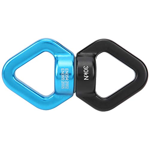 RiToEasysports Climbing Rotational Device, 360 Degree with Sealed Steel Ball Bearings for Rock Climbing Swing Aerial Yoga Hammock - color: Black Blue