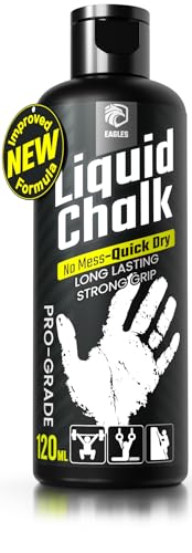 EAGLES Pro Grade Gym Liquid Chalk 60, 120 or 280ml Mess-Free Chalk for Weightlifting, Gymnastics Rock Climbing, Pole Grip, Sports Dries in Seconds - Sweat-Resistant and Long Lasting - style: 120ml