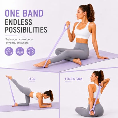 Upgraded Figure 8 Resistance Band with Handles, 35 lb Strong Stretch Exercise Band for Arms, Shoulders and Full-Body Workouts, Elastic Fitness Band for Women and Men