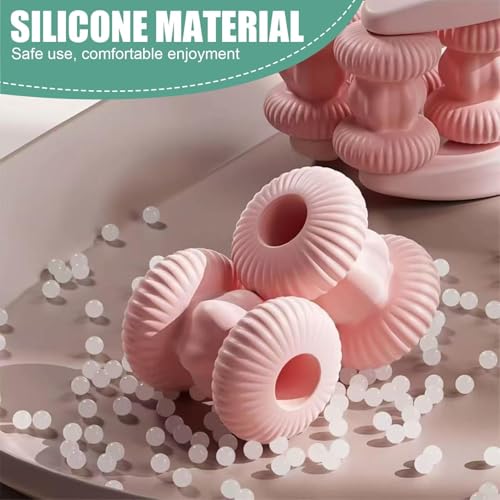 2pcs Finger Massager for Arthritis Pain Relief Manual Roller Pink | Hand Thumb Palm Foot Acupressure Massage Tools for Arthritis Massager Mothers Day Gift for Woman - color: Pink