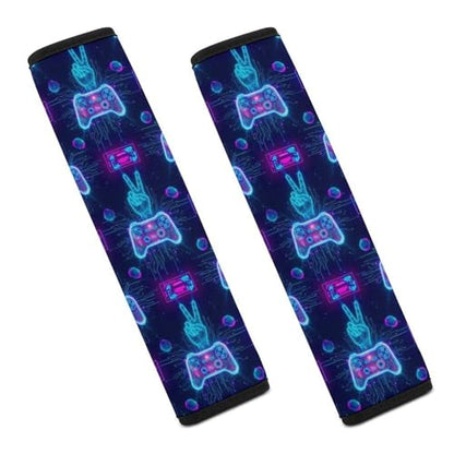 Universal Fit Seat Belt Shoulder Pad for Kids, Car Seats Pushchair Strollers High Chair Pushchair, 1 Pair Video Gamers Gaming Game Controller Blue Automotive Seat Belt Protector - color: Pattern 117