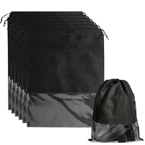 6 Pack Shoe Bags for Tall Boot Knee Travel High Boot Storage Organizers Bag -15.7‘’ X 19.6‘’, Black - color: Black, size: 15.7" X 19.6"