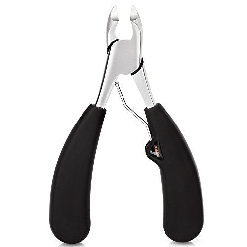 BEZOX Thick Toenail Clippers for Seniors - Large Toe Nail Clippers for Thick Nails, Precision Comfort Grip Long Handle Fingernail Clippers, Effortless Trimming Nail Cutter - Premium Stainless Steel - color: Matt Black