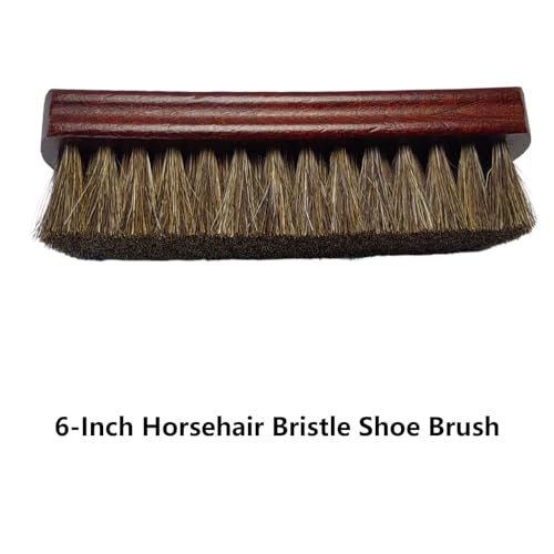 2-Pack Shoe Brush, Horsehair Brush & Boar Bristle Brush | 100% Pure Horsehair & Boar Bristle, Premium Beech Handle – Restores Shine While Deep Cleaning Leather, Boots & Sneakers - color: Yellow and Brown