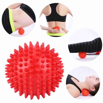 2Pcs Spiky Hard Massage Balls,Soft Spiked Manual Massager Rollers Body Spiky Balls Fitness Finger Relax Tool for Plantar Fasciitis Exercise Back Feet (Small 7.5cm) - color: Red, size: Small 7.5cm
