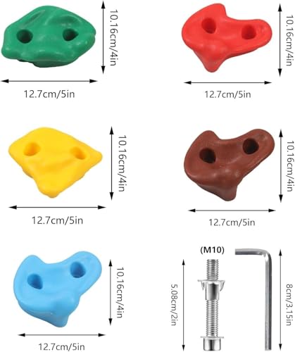 HYGRAD BUILT TO SURVIVE 20pc Rock Wall Climbing Holds for Kids - DIY Climbing Set Indoor & Outdoor Playground Accessories Wall Climbing Play Set