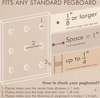 FZK 28-Packs Peg Board Organizer Accessories Kit, Transparent | Includes ABS bins, shelves, book racks, and pegboard hooks, fits standard pegboards, ideal for home, office and craft room - color: Clear