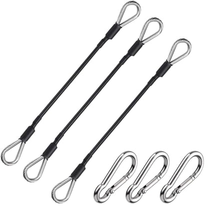 LOOEEL 3PCS Gym Cable Extension,Gym Extension Cable-Thick 0.2",Fitness Extension Rope Attachments Compatible Replacement Gym Cables Machine Extension for Tricep Pull Down,Leg Extensions Machine