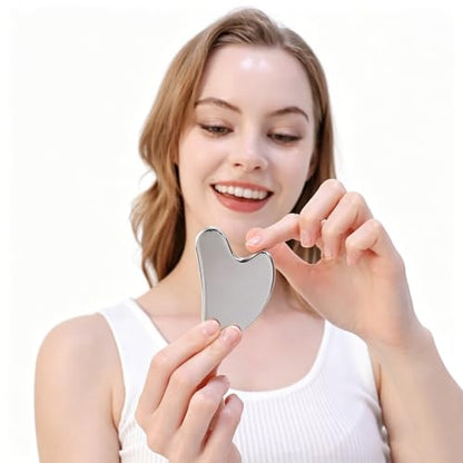 BYYDDIY Stainless Steel Gua Sha Facial Tools, Metal Gua Sha for Face,Tighten Skin Massage, Guasha Beauty Tool for Body Eyes (W.F-s.S) - style: W.F-s.S
