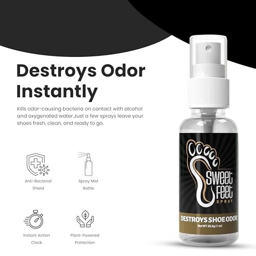 Sweet Feet Fresh Scent Shoe Spray – 1 oz Travel Size – Fast-Drying Footwear Mist for Sneakers, Cleats, Gym Bags & More – TSA-Friendly
