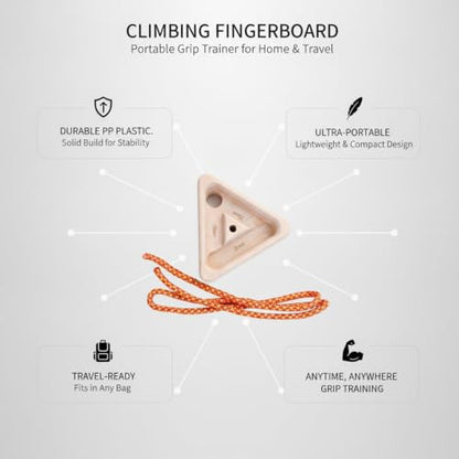 Portable PP Plastic Fingerboard for Hand Exercise, Compact 5.9 x 5.9 Inch Travel Trainer (1 Piece)