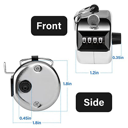 Tally Counter, 4-Digit Clicker Counter, Metal Hand Tally Counters Clicker Pitch Counter for Counting, Knitting, Coaching, Golf, Lap, Fishing - color: B-3 PCS