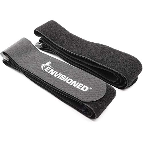 Reusable Cinch Straps 2" x 72" - 2 Pack - Hook and Loop Straps (Black) - color: Black, size: 2" x 72"