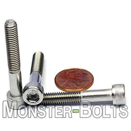 MonsterBolts - M6 x 40mm Socket Head Screws, DIN 912, Stainless Steel, Partial Thread, 10 Pack - size: M6 x 40mm