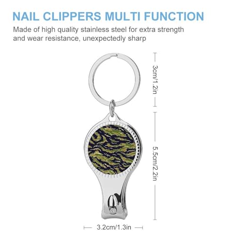 Army Camouflage Vietnamese Tiger Stripe Foldable Nail Clipper, Nail and Toenail Trimmer with Nail File