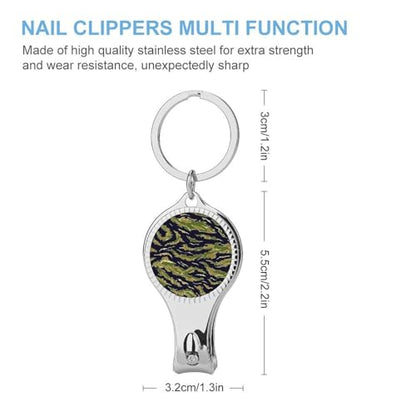 Army Camouflage Vietnamese Tiger Stripe Foldable Nail Clipper, Nail and Toenail Trimmer with Nail File