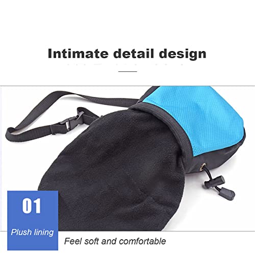 Chalk Bag,Rock Climbing Gear,Metal Powder Bags，with Zippered Pocket and Adjustable Waistband，Suitable for Fitness, Rock Climbing, Track and Field, Weightlifting, Billiards Chalk Bag (Blue)