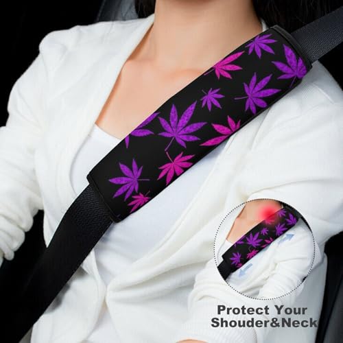 1 Pair Purple Weedleaf Car Seat Straps Shoulder Pads Soft Padded Harness Pads Strap for Adult Use, Stroller Pushchair High Chair, Comfortable Driving - color: Pattern 576