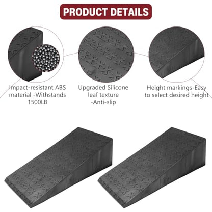 Proberos® 2 Pcs High Squat Wedge Block for Gym, High Bearing, Fitness Slant Board for Heel Elevation, Non-Slip Incline Wedge for Squats, Calf Raises & Weight Training Stability
