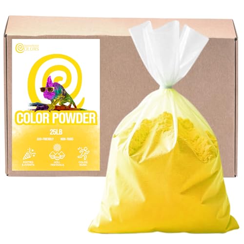 Chameleon Colors Bulk Color Powder, Yellow Holi Colored Chalk, 25 Pounds - color: Yellow
