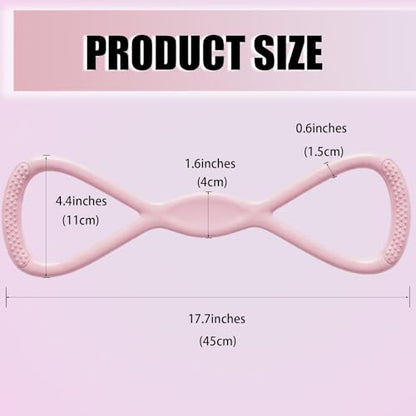 Figure 8 Resistance Band for Women, 8 Shaped Resistance Bands with Handles, Shoulder Back Arm Bands for Workout - color: pink
