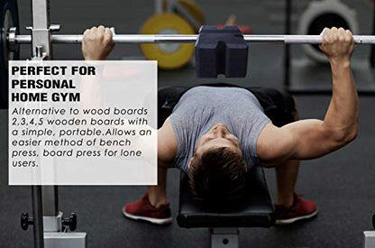 TAVIEW Bench Press Block,Bench Press Board Press Adjustable Home Gym Workout Fitness Accessories for Increase Your Bench Press - color: 2-5 Board