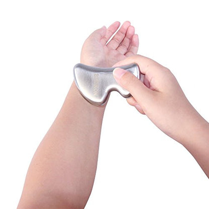 STICKON Stainless Steel Gua Sha Scraping Massage IASTM Soft Tissue Mobilization Tool (B Shape)