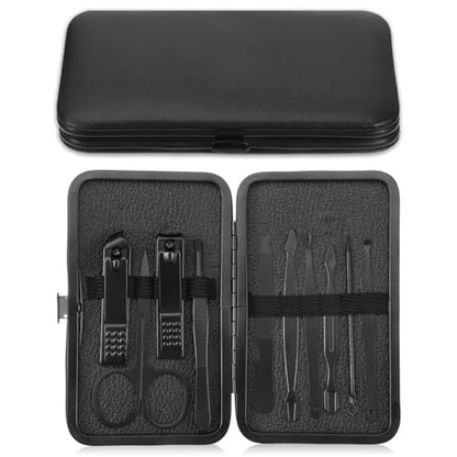 Nail Clippers Sets Manicure Stainless Steel Nail Grooming Cutter Kit Travel Pedicure Care Tools Accessories File Tip Tweezers Cuticle Pusher for Women Dad Men Teen Boys Boyfriend