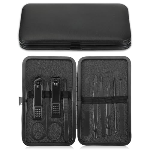Nail Clippers Sets Manicure Stainless Steel Nail Grooming Cutter Kit Travel Pedicure Care Tools Accessories File Tip Tweezers Cuticle Pusher for Women Dad Men Teen Boys Boyfriend