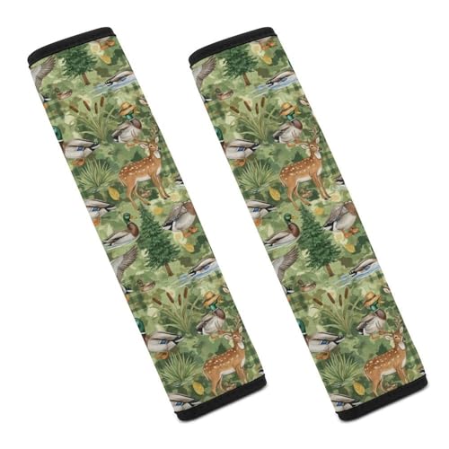 2 Pack Mallard Duck Wild Ducks Car Seat Belt Pad Universal Soft and Comfortable Harness Pads Strap for Adult Use, Most Cars, Easy Install (No Tool) - color: Pattern 112