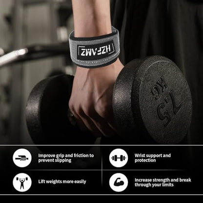 Lifting Straps, Lifting Wrist Straps for Weightlifting, Weightlifting Straps with Padded Neoprene, Gym Straps for Strength Training, Bodybuilding, Weight Lifting Straps for Men and Women - color: Grey