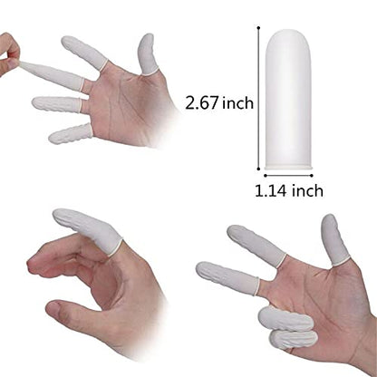 Cuttte (Approx. 330 PCS) Latex Finger Cots Disposable Large Finger Gloves | Thumb Covers Protectors for Fingertips, Applying Creams, DIY Crafting, Repairing Electronics, Wound Protection - size: Large