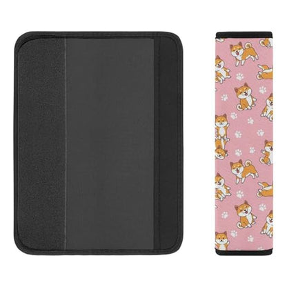 Soft Padded Car Seat Belt Pad for Elderly Support, Stroller Pushchair High Chair, 2 Pack Shiba Inu Dogs Paws Shoulder Harness Cover Anti-Slip Pad - color: Pattern 1094