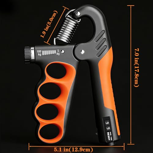 Hand Gripper Strengthener, 11-220LBs Adjustable Resistance Grip Strength Trainer with Counter, Forearm Exerciser for Injury Recovery and Muscle Building - color: Blue-2PCS