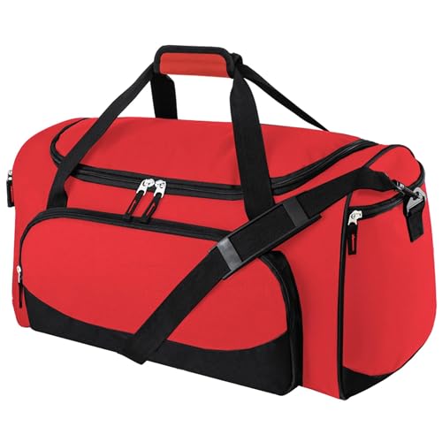 Uarition Gym Duffle Bag for Women - 50L Red Large Duffel Bags for Sports, Workout, Traveling, Durable Heavy Duty Duffel Gear Bag - color: Red