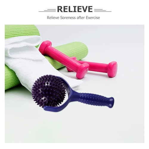 Veemoon Handheld Yoga Massage Stick with Large Spiky Balls Portable Muscle Roller for Shoulder and Leg Massage for Athletes and Muscle Relaxation
