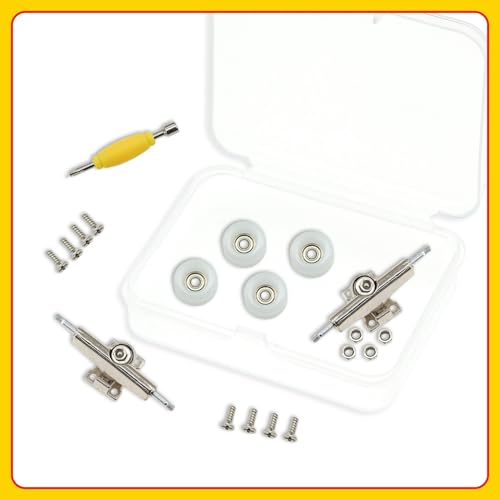 7 Pieces POM White Fingerboard-Wheels Size 7.3mm*4.5mm Tool Set with 1 Screwdrivers 2 Alloy axles - color: White