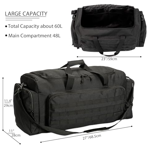APRILBAY Super Quality 60L Large Duffel Travel Bag Luggage Foldable Bag Cargo Sport Gear Equipment Skiing Hardware Bag Heavy Duty& Durable(Black) - color: Black