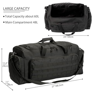 APRILBAY Super Quality 60L Large Duffel Travel Bag Luggage Foldable Bag Cargo Sport Gear Equipment Skiing Hardware Bag Heavy Duty& Durable(Black) - color: Black